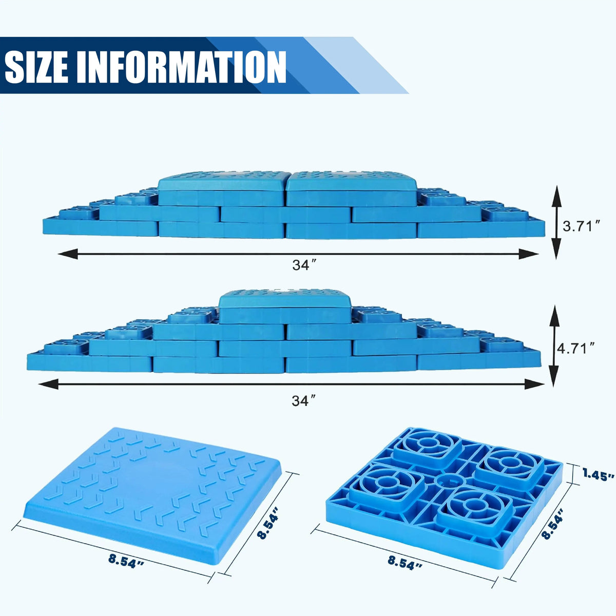 Stackable Blocks Interlocking 12 Pack RV Leveling Blocks, Stackable Jack Blocks Interlocking Levelin ...