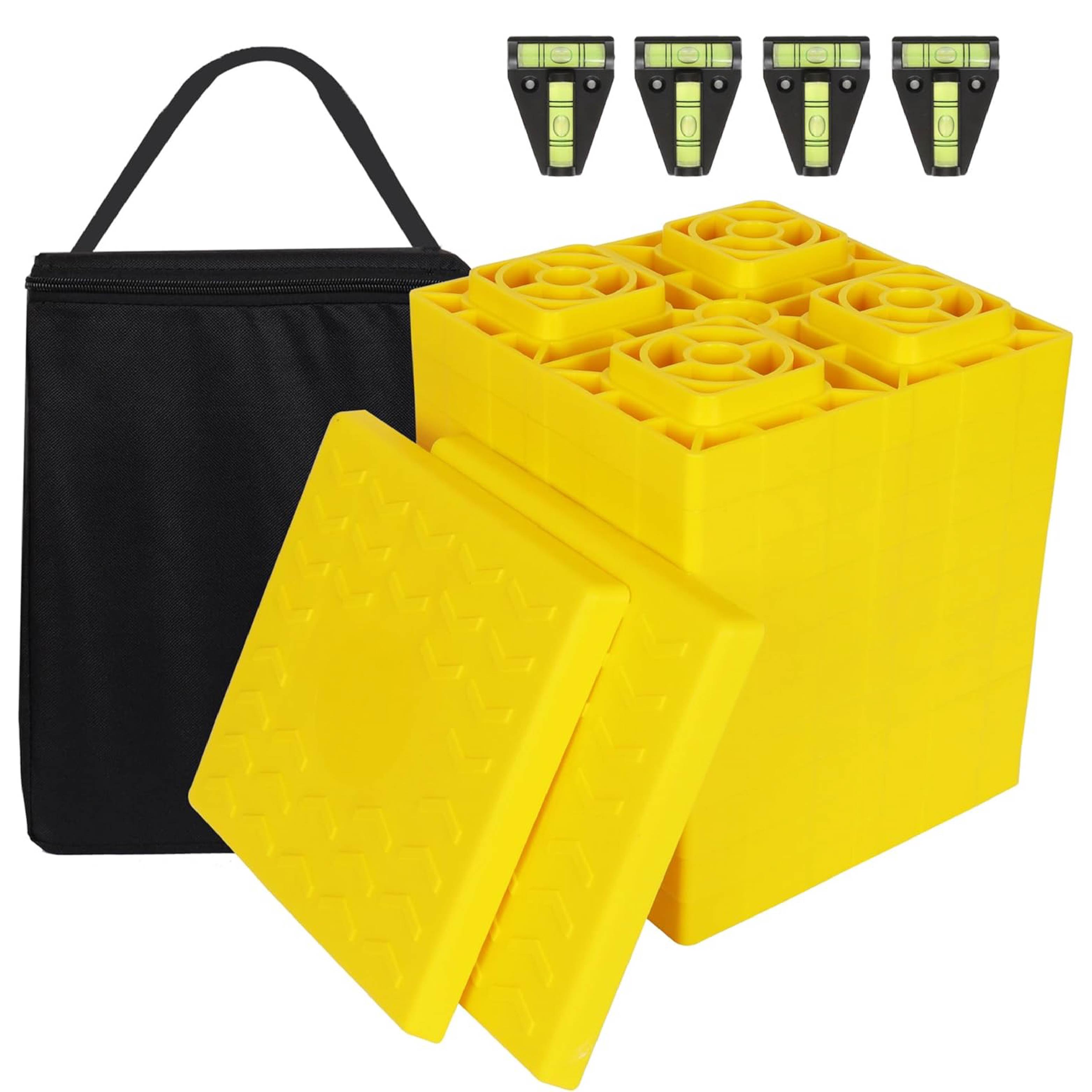 Stackable Blocks Interlocking 12 Pack RV Leveling Blocks, Stackable Jack Blocks Interlocking Levelin ...