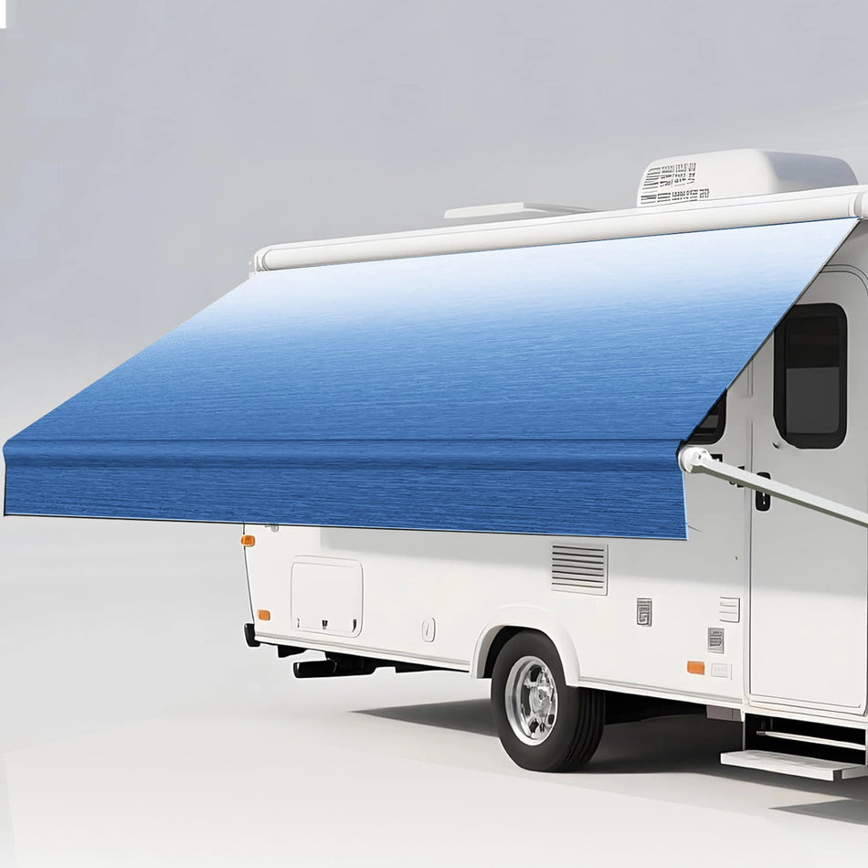 Universal Vinyl RV Awning Replacement Fabric - Blue Gradient（10ft）